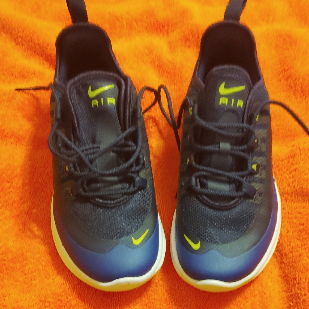 Nike Kids (Unisex) Navy and Neon Green Sneakers